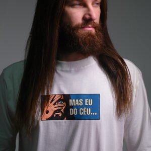Camiseta Oversized Mas Eu do Céu - Off-White